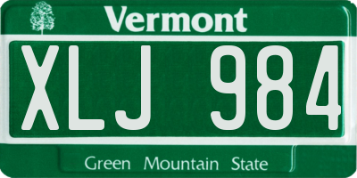 VT license plate XLJ984