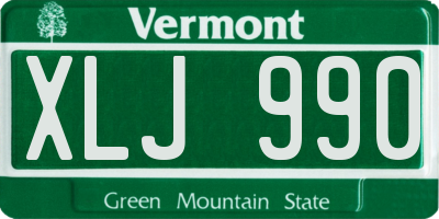 VT license plate XLJ990