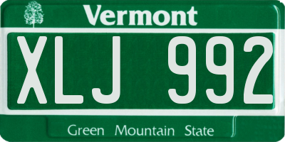 VT license plate XLJ992