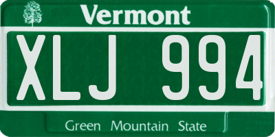 VT license plate XLJ994