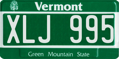 VT license plate XLJ995