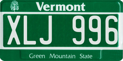 VT license plate XLJ996