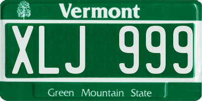 VT license plate XLJ999