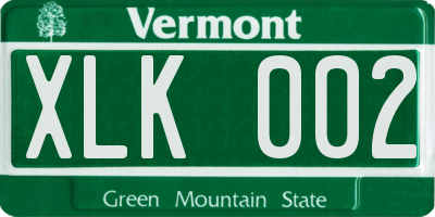 VT license plate XLK002