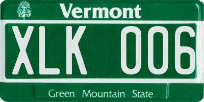 VT license plate XLK006