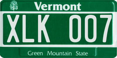 VT license plate XLK007