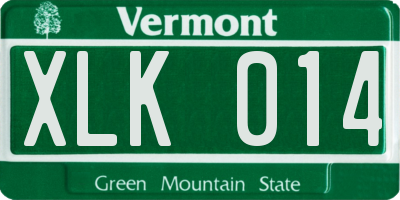 VT license plate XLK014