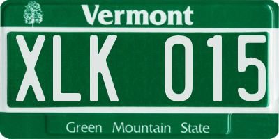 VT license plate XLK015
