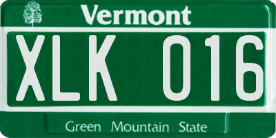 VT license plate XLK016