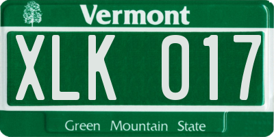 VT license plate XLK017