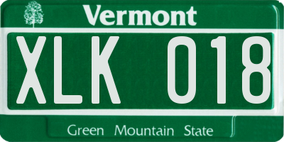 VT license plate XLK018