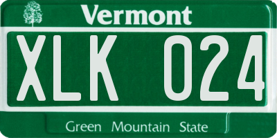 VT license plate XLK024