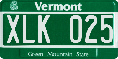 VT license plate XLK025