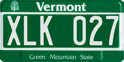 VT license plate XLK027