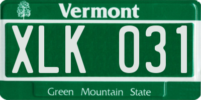 VT license plate XLK031