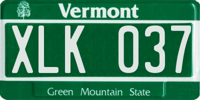 VT license plate XLK037