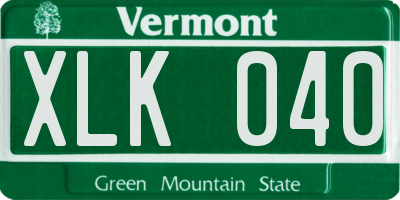 VT license plate XLK040