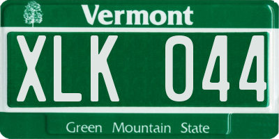 VT license plate XLK044