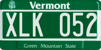 VT license plate XLK052