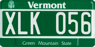 VT license plate XLK056