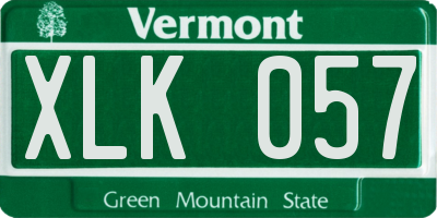 VT license plate XLK057