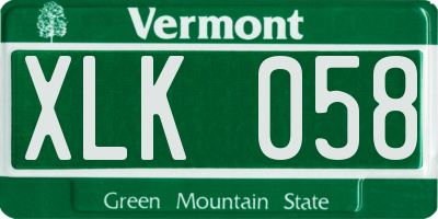 VT license plate XLK058