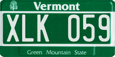 VT license plate XLK059