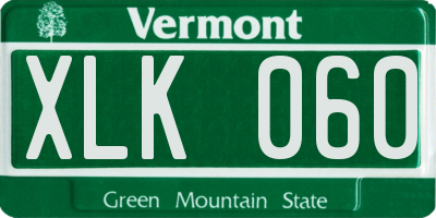 VT license plate XLK060