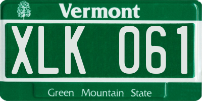 VT license plate XLK061