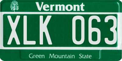 VT license plate XLK063