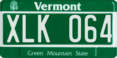 VT license plate XLK064