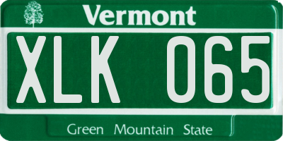 VT license plate XLK065
