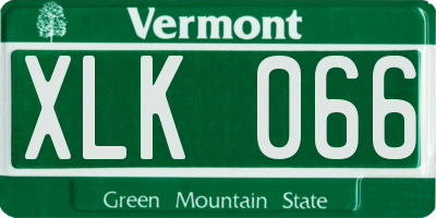 VT license plate XLK066