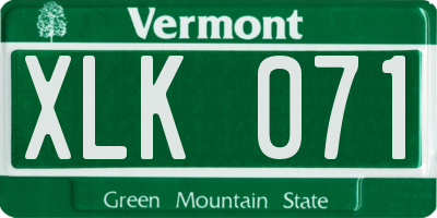 VT license plate XLK071