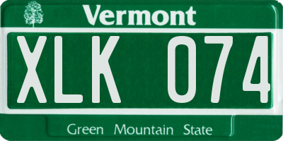VT license plate XLK074