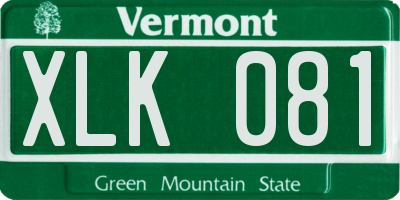VT license plate XLK081