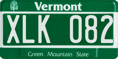 VT license plate XLK082