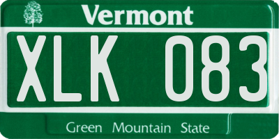 VT license plate XLK083
