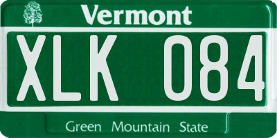 VT license plate XLK084
