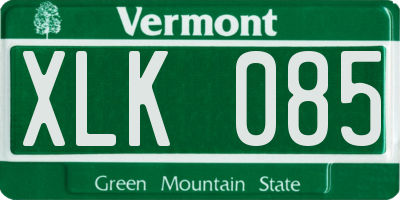 VT license plate XLK085