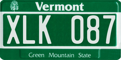 VT license plate XLK087