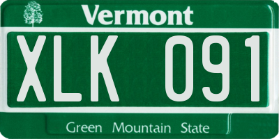 VT license plate XLK091