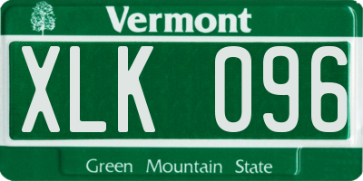 VT license plate XLK096