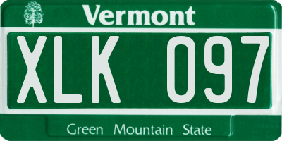 VT license plate XLK097