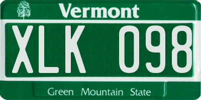 VT license plate XLK098