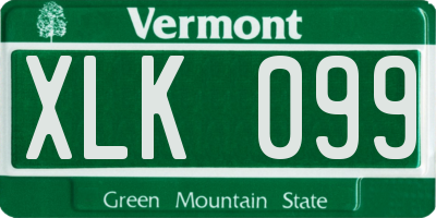 VT license plate XLK099