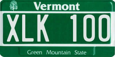 VT license plate XLK100