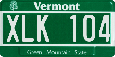 VT license plate XLK104