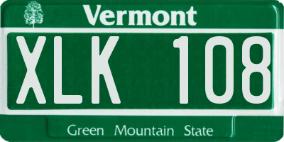 VT license plate XLK108