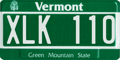 VT license plate XLK110